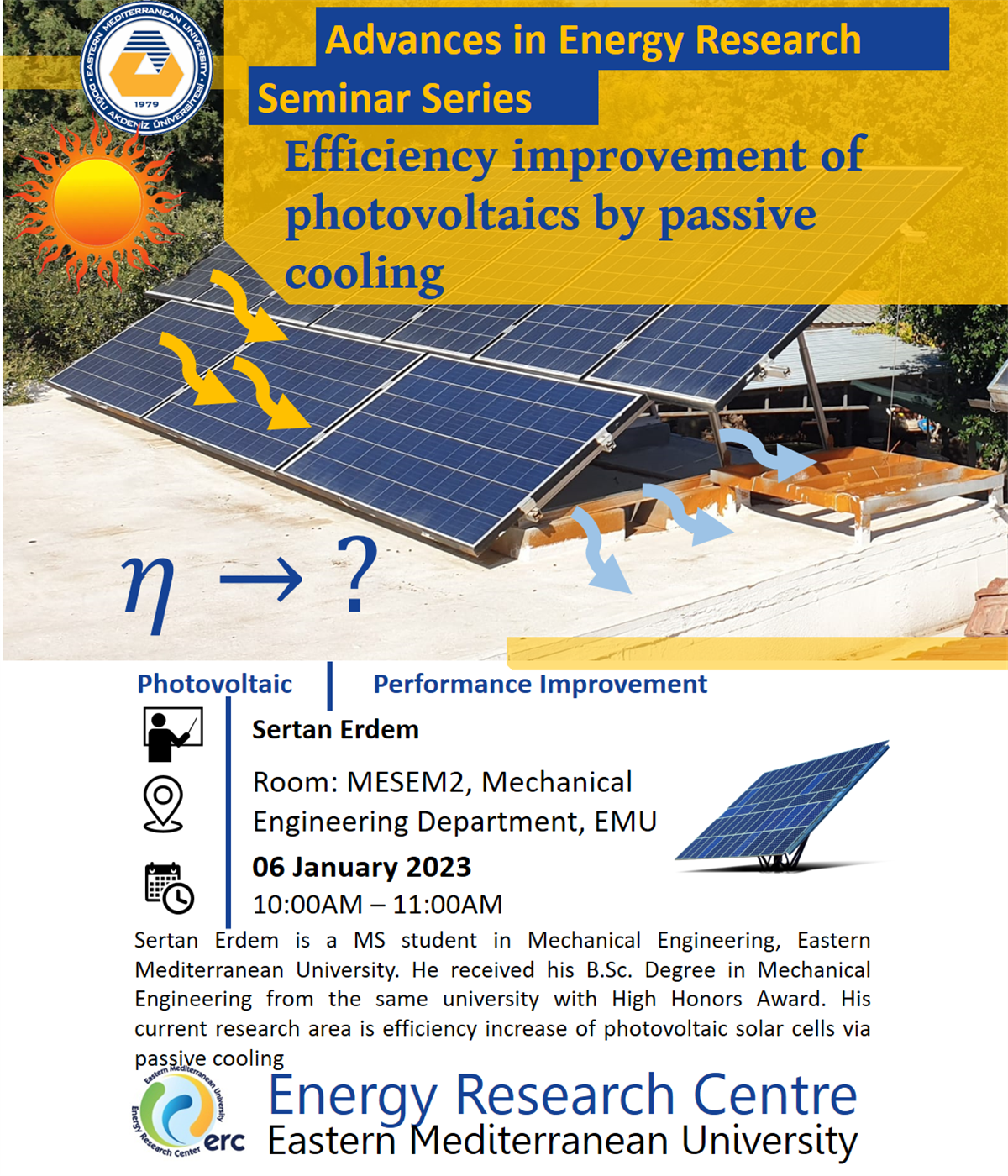 Advances in Energy Research Seminar Series "Efficiency improvement of photovoltaics by passive cooling"